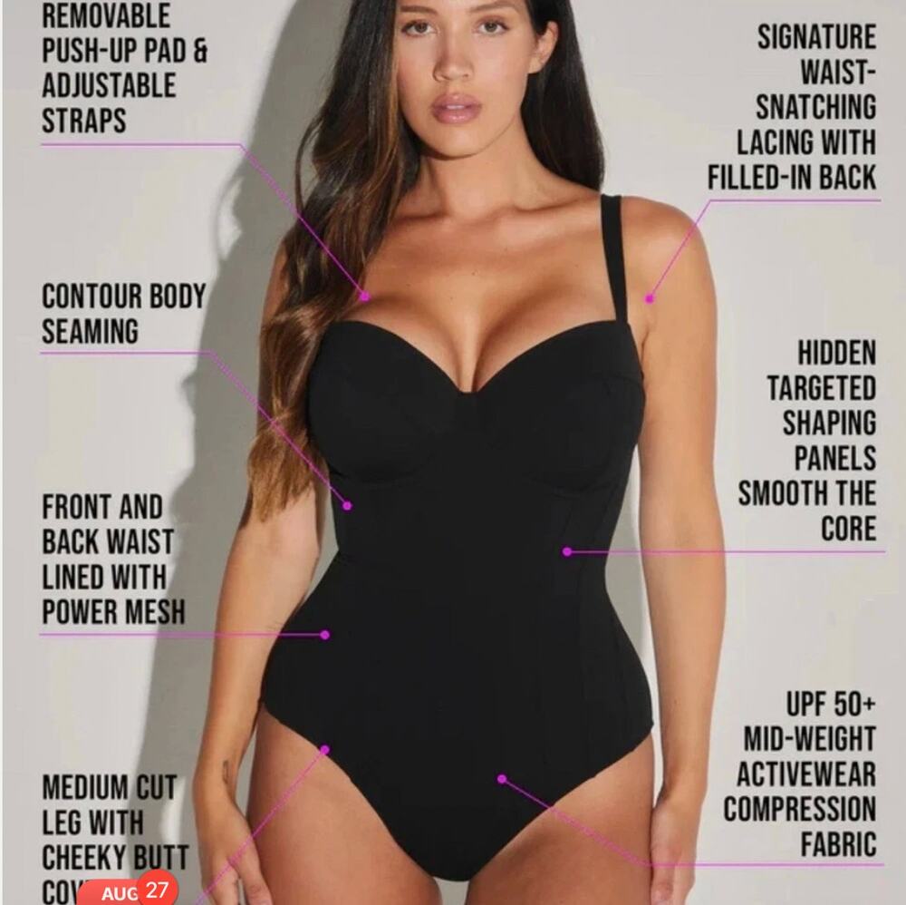 NWT TA3 LUSHY Size Large DD Cup Beach Sculpting Swimsuit Vacation Shark Tank
